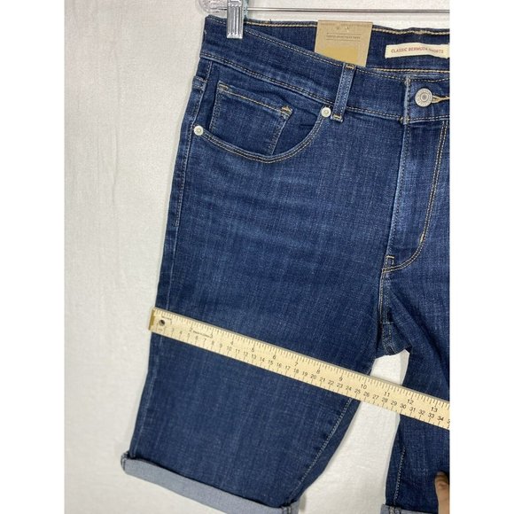 Levi’s Womens Classic Bermuda Short Mid Rise Stretch Fabric Size 10/30 Dark Blue - Picture 4 of 11
